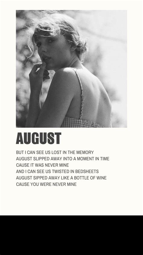 taylor swift august lyrics|Taylor Swift – august (Official Lyric Video) .